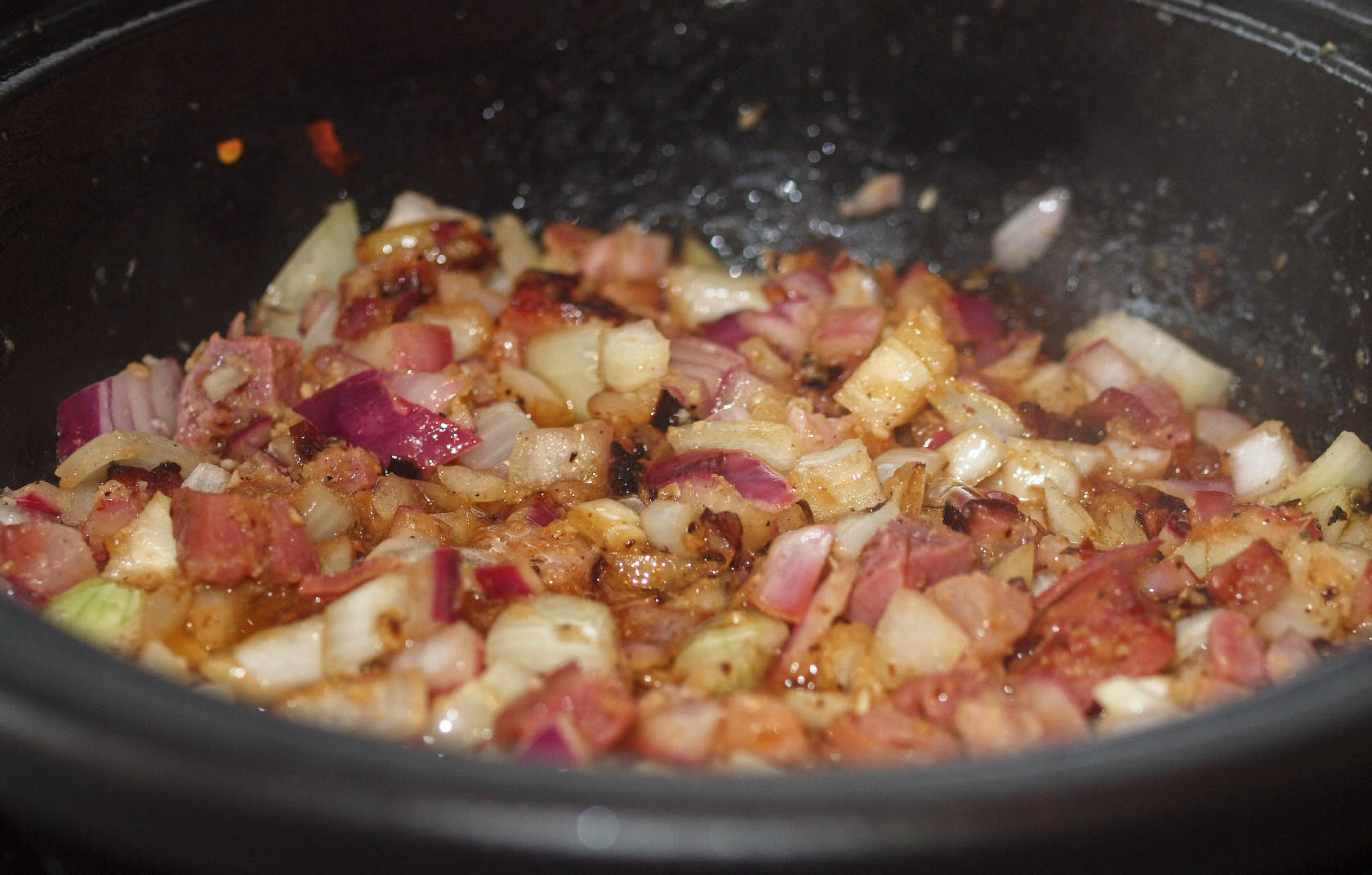 Pancetta and onion