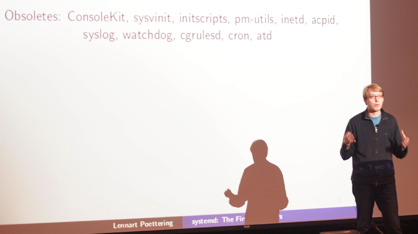 Lennart Poettering talking about systemd