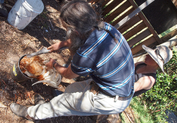 Donny with chicken 2